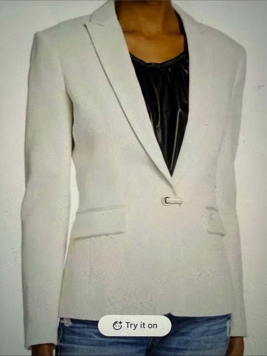 rag & bone Jackets & Blazers - Rag & Bone Women’s Lexington Pique’ Cotton Blazer
Size 8 Ecru